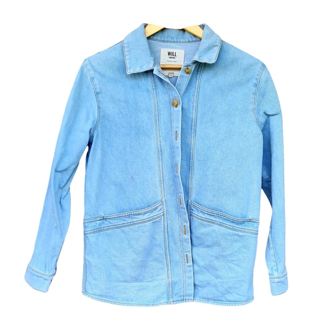 Sezane Will Jacket in snow blue colored size XS